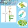 TTYY Initial Letter Keychain for Women Gift for Young Teenage Girl Gifts for Christmas to Mom Daughter green tassel (green star LetterF) view 2