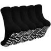 Artfasion No Slip Grippy Socks: Non Skid Grip Socks for Men Women Anti Slip Socks with Grippers for Seniors Hospital Yoga Black 5 Pairs Size 7-10 view 1