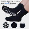 Artfasion No Slip Grippy Socks: Non Skid Grip Socks for Men Women Anti Slip Socks with Grippers for Seniors Hospital Yoga Black 5 Pairs Size 7-10 view 2