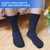 Artfasion No Slip Grippy Socks: Non Skid Grip Socks for Men Women Anti Slip Socks with Grippers for Seniors Hospital Yoga Black 5 Pairs Size 7-10 view 4
