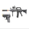 GoldenBall Lightweight ABS Tactical Airsoft M4 Gun Combo w/Potrable Airsoft Pistol(Flash Light, Laser, Grip, Sling Included) view 1