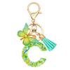 TTYY Initial Letter Keychain for Women Gift for Young Teenage Girl Gifts for Christmas to Mom Daughter green tassel (green star LetterC) view 1