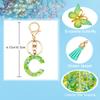 TTYY Initial Letter Keychain for Women Gift for Young Teenage Girl Gifts for Christmas to Mom Daughter green tassel (green star LetterC) view 2