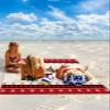 Beach Blanket, Christmas Snowman Snowflake Red and Black Buffalo Plaid Beach Mat 108"x84" Large Picnic Blanket,Sandproof Waterproof Outdoor Beach Blankets for Travel Camping Hiking Beach Vacation view 2