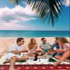 Beach Blanket, Christmas Snowman Snowflake Red and Black Buffalo Plaid Beach Mat 108"x84" Large Picnic Blanket,Sandproof Waterproof Outdoor Beach Blankets for Travel Camping Hiking Beach Vacation view 3