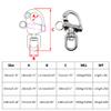2pcs Snap Shackle Stainless Steel Swivel Shackle Sailing Halyard, Quick Release Snap Hook Boat Shackles Sailboat Hardware for Sailing Rigging Shackles view 2