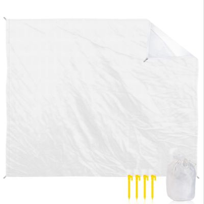 Smile Sunflower Beach Blanket, Solid White Beach Mat 95"x80" Large Picnic Blanket,Sandproof Waterproof Outdoor Beach Blankets for Travel Camping Hiking Beach Vacation
