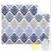 Beach Blanket, Luxury Boho Navy Blue Flowers Gradient Pattern Beach Mat 108"x84" Large Picnic Blanket,Sandproof Waterproof Outdoor Beach Blankets for Travel Camping Hiking Beach Vacation