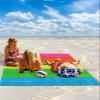 Beach Blanket, Wood Grain Rose Resd Orange Yellow Green Blue Beach Mat 118"x108" Large Picnic Blanket,Sandproof Waterproof Outdoor Beach Blankets for Travel Camping Hiking Beach Vacation view 2