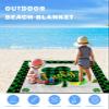 Beach Blanket, St.Patrick's Day Buffalo Plaid Lucky Shamrocks Beach Mat 108"x84" Large Picnic Blanket,Sandproof Waterproof Outdoor Beach Blankets for Travel Camping Hiking Beach Vacation view 3