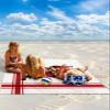 Beach Blanket, Valentine's Day Red Plaid Leopard Love Heart Beach Mat 108"x84" Large Picnic Blanket,Sandproof Waterproof Outdoor Beach Blankets for Travel Camping Hiking Beach Vacation view 2