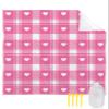 Beach Blanket, Valentine's Day Heart Retro Light Pink Buffalo Plaid Beach Mat 118"x108" Large Picnic Blanket,Sandproof Waterproof Outdoor Beach Blankets for Travel Camping Hiking Beach Vacation view 1