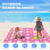 Beach Blanket, Valentine's Day Heart Retro Light Pink Buffalo Plaid Beach Mat 118"x108" Large Picnic Blanket,Sandproof Waterproof Outdoor Beach Blankets for Travel Camping Hiking Beach Vacation view 3