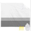 Beach Blanket, Modern Art Grey White Simple Striped Farmhouse Beach Mat 83"x79" Large Picnic Blanket,Sandproof Waterproof Outdoor Beach Blankets for Travel Camping Hiking Beach Vacation view 1