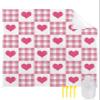 Smile Sunflower Beach Blanket, Valentine's Day Pink Love Pink White Plaid Beach Mat 118"x108" Large Picnic Blanket,Sandproof Waterproof Outdoor Beach Blankets for Travel Camping Hiking Beach Vacation view 1