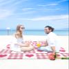Smile Sunflower Beach Blanket, Valentine's Day Pink Love Pink White Plaid Beach Mat 118"x108" Large Picnic Blanket,Sandproof Waterproof Outdoor Beach Blankets for Travel Camping Hiking Beach Vacation view 4