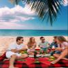 Beach Blanket, JOY Christmas Wreath Red Black BUffalo Check Plaid Beach Mat 118"x108" Large Picnic Blanket,Sandproof Waterproof Outdoor Beach Blankets for Travel Camping Hiking Beach Vacation view 3