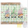 Beach Blanket, Easter Painted Eggs Rabbits Gnomes Green Buffalo Plaid Beach Mat 108"x84" Large Picnic Blanket,Sandproof Waterproof Outdoor Beach Blankets for Travel Camping Hiking Beach Vacation view 1