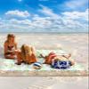 Beach Blanket, Easter Painted Eggs Rabbits Gnomes Green Buffalo Plaid Beach Mat 108"x84" Large Picnic Blanket,Sandproof Waterproof Outdoor Beach Blankets for Travel Camping Hiking Beach Vacation view 2