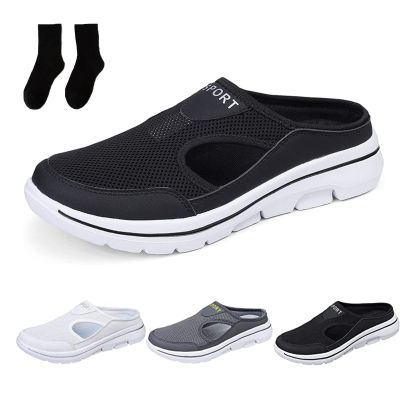 FUSSWIND Meaboots Sandals - Meaboots Men's Comfort Breathable Support Sports Sandals, Meaboots Orthopedic Sandals for Men (Black, 11)