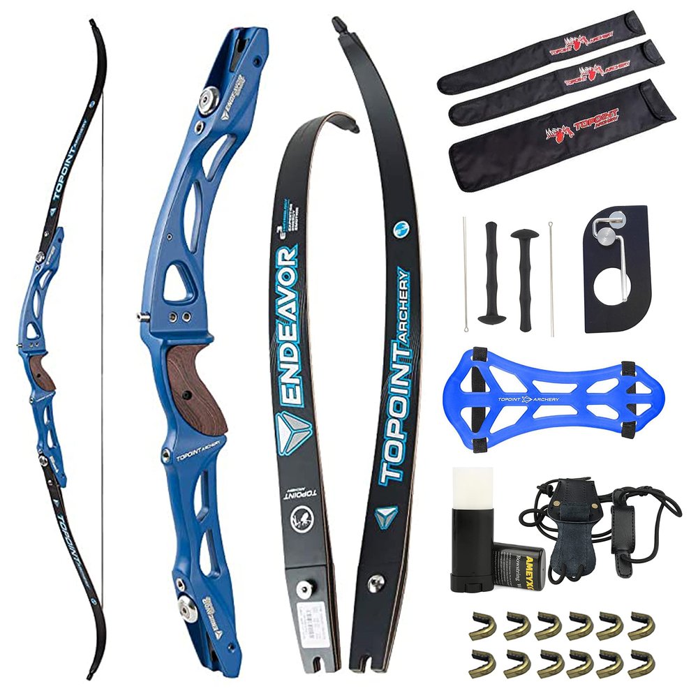 ZSHJGJR 66/68/70 Inch ILF Recurve Bow for Adult Youth Teens,18-44lbs,Takedown Recurve for Athletic Competition,Olympic Recurve Bow,ILF Bow Riser/Limbs,Right Handed(66inch-32lbs, Blue)