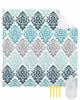 Beach Blanket, Luxury Boho Aqua Flowers Gradient Pattern Beach Mat 108"x84" Large Picnic Blanket,Sandproof Waterproof Outdoor Beach Blankets for Travel Camping Hiking Beach Vacation