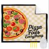 Smile Sunflower Beach Blanket, Delicious Pizza Retro Yellow and White Plaid Beach Mat 95"x80" Large Picnic Blanket,Sandproof Waterproof Outdoor Beach Blankets for Travel Camping Hiking Beach Vacation view 1