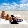 Beach Blanket, Black White Stripes Minimalist Simple Pattern Beach Mat 95"x80" Large Picnic Blanket,Sandproof Waterproof Outdoor Beach Blankets for Travel Camping Hiking Beach Vacation view 2