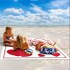 Beach Blanket, Happy Valentine's Day Love Red Heart Pattern Beach Mat 118"x108" Large Picnic Blanket,Sandproof Waterproof Outdoor Beach Blankets for Travel Camping Hiking Beach Vacation view 2