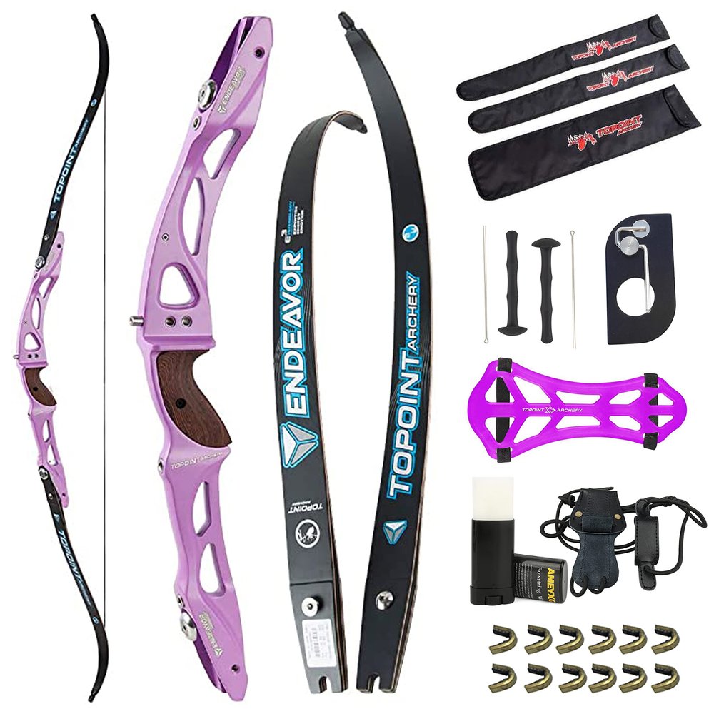 ZSHJGJR 66/68/70 Inch ILF Recurve Bow for Adult Youth Teens,18-44lbs,Takedown Recurve for Athletic Competition,Olympic Recurve Bow,ILF Bow Riser/Limbs,Right Handed(68inch-26lbs, Purple)