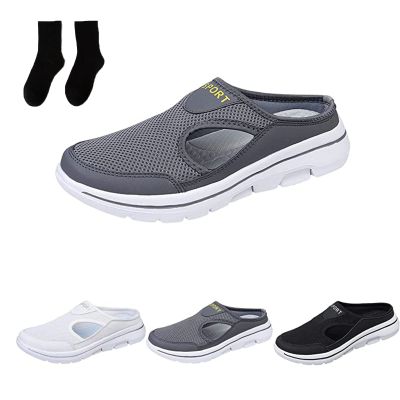 FUSSWIND Meaboots Sandals - Meaboots Men's Comfort Breathable Support Sports Sandals, Meaboots Orthopedic Sandals for Men (Grey, 9)