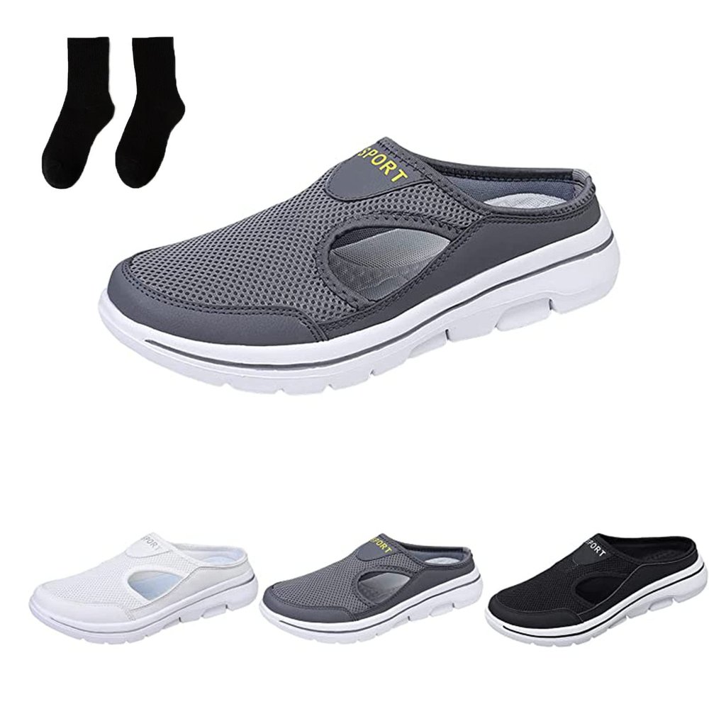 FUSSWIND Meaboots Sandals - Meaboots Men's Comfort Breathable Support Sports Sandals, Meaboots Orthopedic Sandals for Men (Grey, 9)