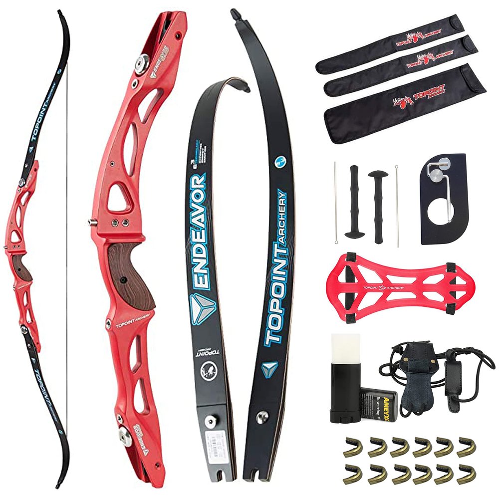 ZSHJGJR 66/68/70inch ILF Recurve Bow for Adult/Youth/Teens,18-44lbs,Takedown Recurve for Athletic Competition,Olympic Recurve Bow,ILF Bow Riser/Limbs,Right Handed(68inch-30lbs, Red)