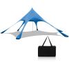 HAPPYGRILL Beach Canopy Sun Shelter with Aluminum Pole, 20 FT x 20 FT, UPF 50+ Pop Up Tent with Sandbags, Tent Pegs, Sand Shovel, Carry Bag, Portable Outdoor Sunshade for Camping Sport Events Picnic view 1