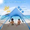 HAPPYGRILL Beach Canopy Sun Shelter with Aluminum Pole, 20 FT x 20 FT, UPF 50+ Pop Up Tent with Sandbags, Tent Pegs, Sand Shovel, Carry Bag, Portable Outdoor Sunshade for Camping Sport Events Picnic view 3