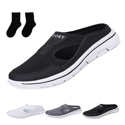 FUSSWIND Meaboots Sandals - Meaboots Men's Comfort Breathable Support Sports Sandals, Meaboots Orthopedic Sandals for Men (Black, 8)