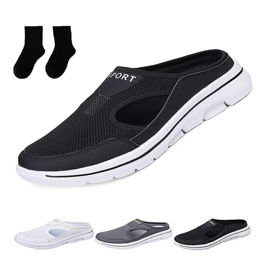FUSSWIND Meaboots Sandals - Meaboots Men's Comfort Breathable Support Sports Sandals, Meaboots Orthopedic Sandals for Men (Black, 8)