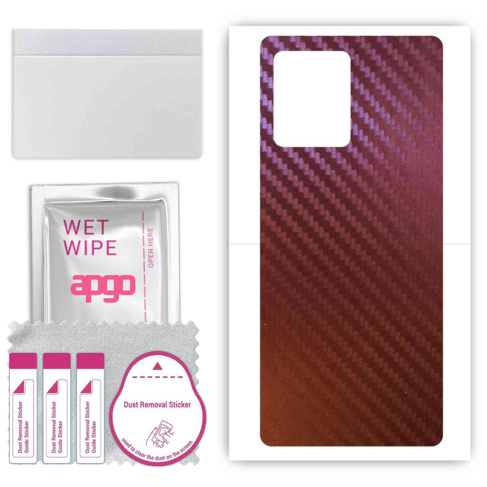 apgo Protective Skin Sticker for The Back Compatible with Xiaomi Redmi Note 12 Pro Plus, Wrap Film, Foil, Vinyl - Pattern Carbon Chameleon CAKA5
