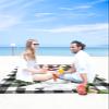 Beach Blanket, Christmas Snowman Xmas Tree Black Buffalo Plaid Beach Mat 83"x79" Large Picnic Blanket,Sandproof Waterproof Outdoor Beach Blankets for Travel Camping Hiking Beach Vacation view 4