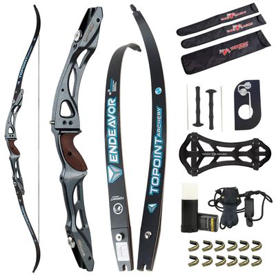 66/68/70 Inch ILF Recurve Bow for Adult Youth Teens,18-44lbs,Takedown Recurve for Athletic Competition,Olympic Recurve Bow,ILF Bow Riser/Limbs,Right Handed(68inch-18lbs,Carbon Black)
