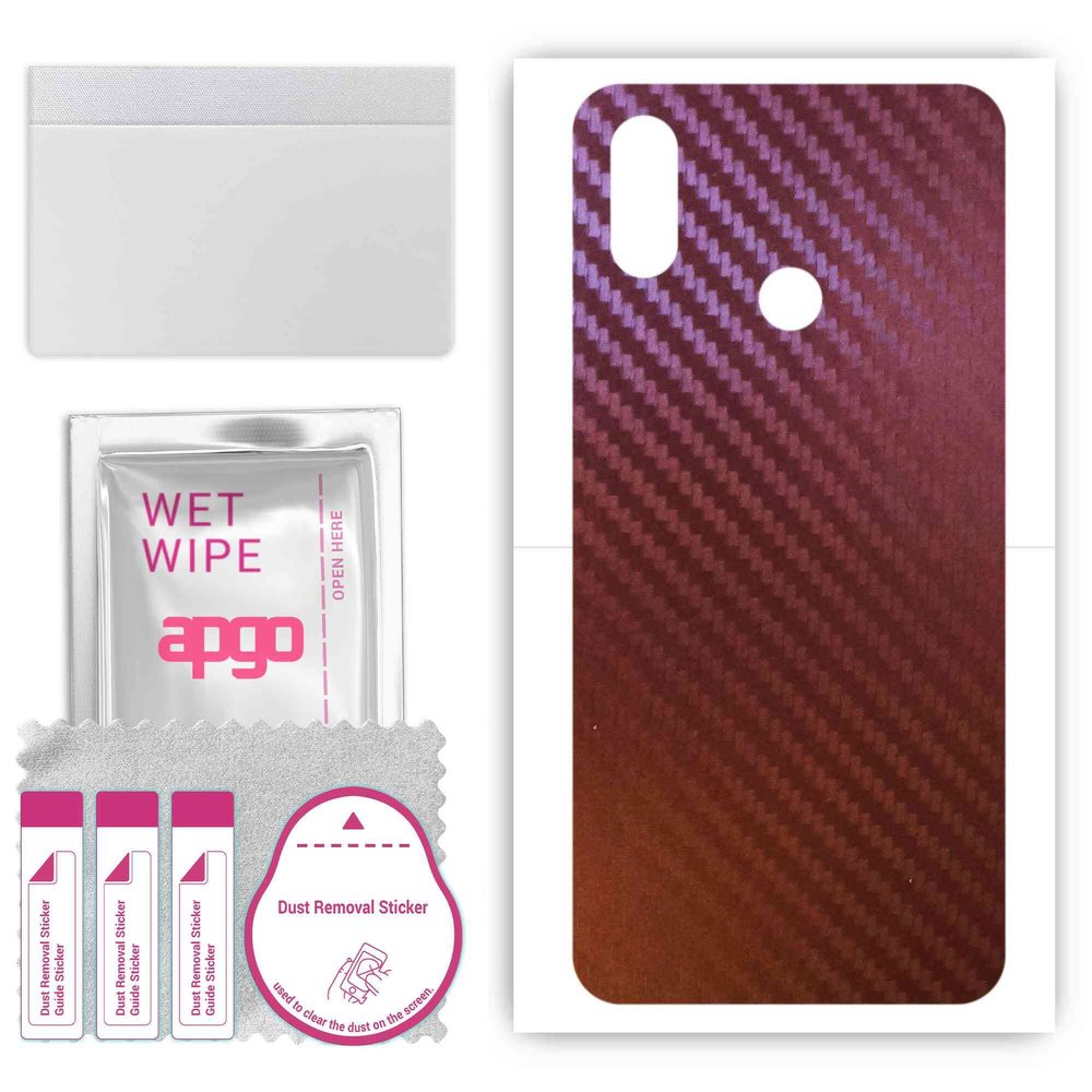 apgo Protective Skin Sticker for The Back Compatible with Xiaomi Mi 8 Pro, Wrap Film, Foil, Vinyl - Pattern Carbon Chameleon CAKA5