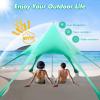HAPPYGRILL Beach Canopy Sun Shelter with Aluminum Pole, 20 FT x 20 FT, UPF 50+ Pop Up Tent with Sandbag, Tent Pegs, Sand Shovel, Carry Bag, Portable Outdoor Sunshade for Camping Sport Events Picnic view 3