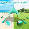 HAPPYGRILL Beach Canopy Sun Shelter with Aluminum Pole, 20 FT x 20 FT, UPF 50+ Pop Up Tent with Sandbag, Tent Pegs, Sand Shovel, Carry Bag, Portable Outdoor Sunshade for Camping Sport Events Picnic view 4