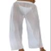 aihuajie Cover up Pants for Women, Mesh Bikini Bottoms Swimsuit Cover up Wide Leg Beach Pants (White,L) view 1