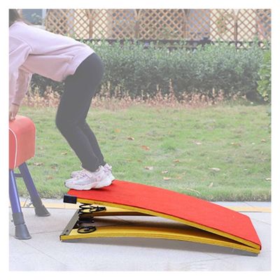 YXXSDP Vault Gymnastics Springboard with 4 6 9 Springs, Portable Curved Beginning Gymnasts Elastic Board, Thickened Sport Equipment for Gymnastics Center (Size : 120x60x26cm/4 Springs)