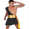 Zaldita Men's Sexy Toga Costume One Shoulder Ancient Greek Cosplay Outfit for Halloween Party BlackTypeA Large view 2