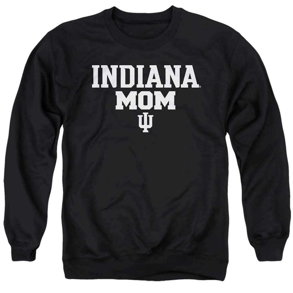 Indiana University Official Mom Unisex Adult Crewneck Sweatshirt,Black, 2X-Large