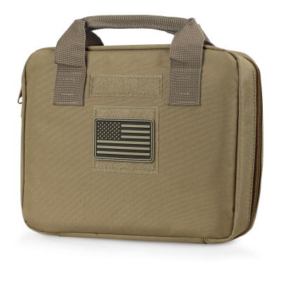 LIVANS Tactical Pistol Handgun Case Bag, Gun Case Soft Gun Carrying Storage Bag Square Pistol Shooting Range Bag Dual Padded Firearm Case Handgun Pouch