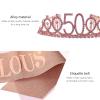 2pcs 50 Crown Shoulder Straps Birthday Tiaras for Women Hair Hoop Birthday Party Crown Sash Hair Band Party Headdress Birthday Party Supplies Party Etiquette Belt view 4