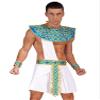 Linjinx 5 Pcs Men's Carnival Egyptian Tunic Skirt with Collar Prince Party Role Playing Costume White Medium view 1